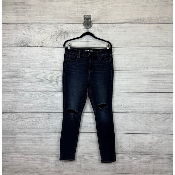 Old Navy Women's Dark Washed Rockstar High Rise Super Skinny Jeans Size 10 - Picture 1 of 8